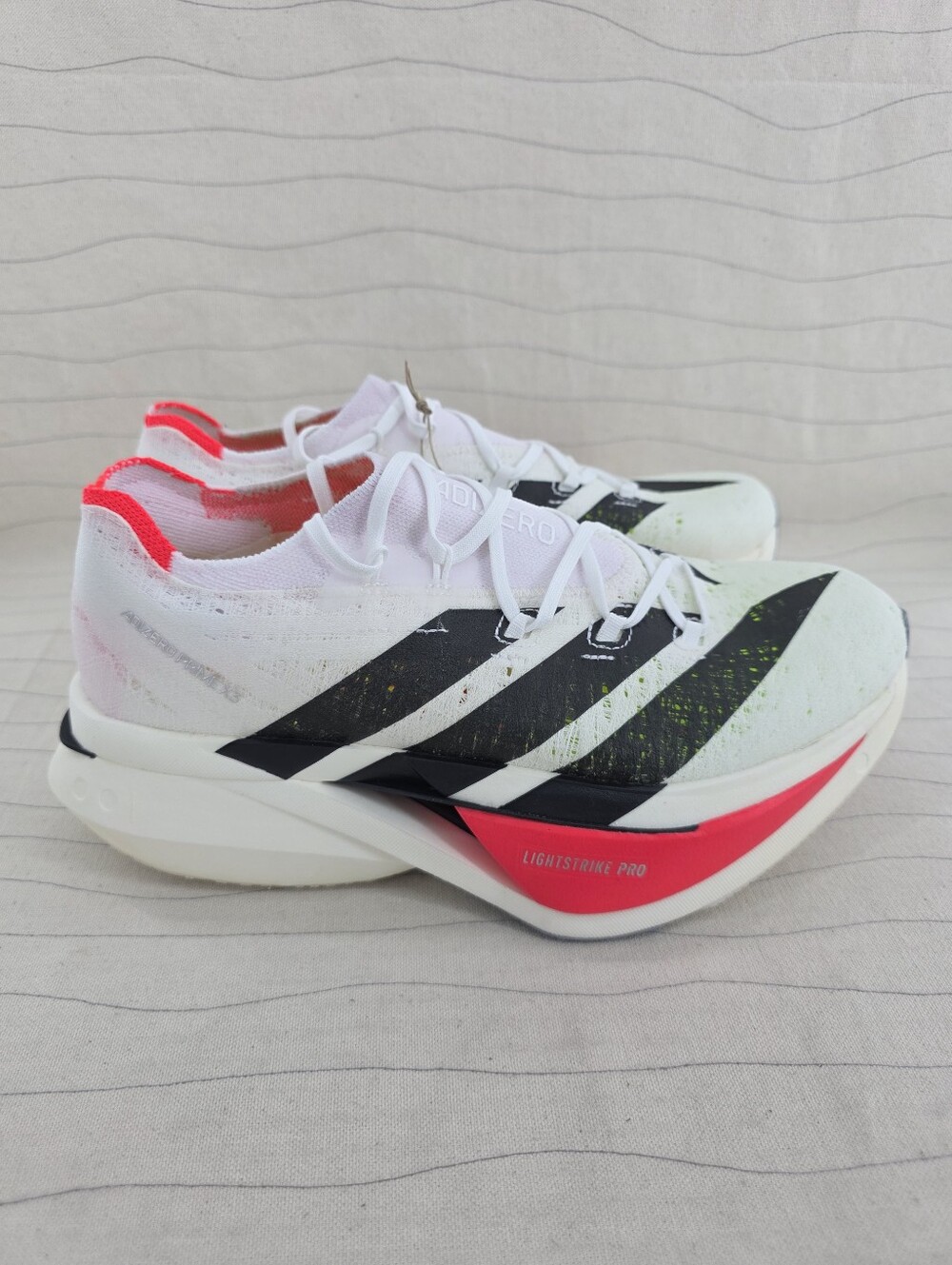 Adidas Unisex Adizero Prime X 3.0 Strung White Running Shoes JR2597 Sz 7.5M/8.5W